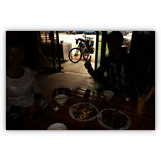 Dinner for three - Yao and Zijiang, a very friendly tour cycling couple from Changsha.