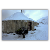 Jetzt hat der Winter mich doch noch eingeholt - am knapp 4000 Meter hoch gelegenen Karakol-See in China.